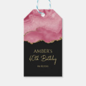 Elegant Roze Goud Abstract Marmer Design Cadeaulabel (Voorkant)