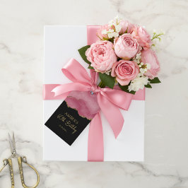 Elegant Roze Goud Abstract Marmer Design Cadeaulabel
