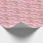 Elegant Roze Goud Abstract Marmer Design Cadeaupapier (Hoek)