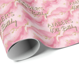 Elegant Roze Goud Abstract Marmer Design Cadeaupapier