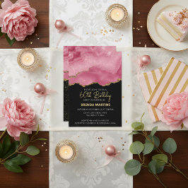 Elegant Roze Goud Abstract Marmer Design Kaart