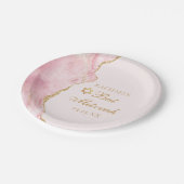 Elegant Roze Goud Agaat Vleermuis Mitzvah Party Papieren Bordje (Gekanteld)