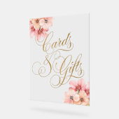 Elegant Roze Goud Bloemen Kaarten en Geschenken Acryl Bord (Hoek)