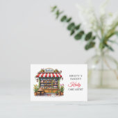 Elegant Roze Goud Bloemen Taart Bakkerij Visitekaa Visitekaartje (Staand voorkant)