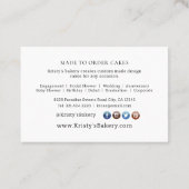 Elegant Roze Goud Bloemen Taart Bakkerij Visitekaa Visitekaartje (Achterkant)