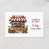 Elegant Roze Goud Bloemen Taart Bakkerij Visitekaa Visitekaartje (Voorkant)