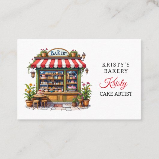 Elegant Roze Goud Bloemen Taart Bakkerij Visitekaa Visitekaartje (Voorkant)