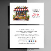 Elegant Roze Goud Bloemen Taart Bakkerij Visitekaa Visitekaartje