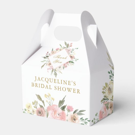 Elegant Roze Goud Bloemen Tuin Vrijgezellenfeest Bedankdoosjes (Voorkant Zijde)