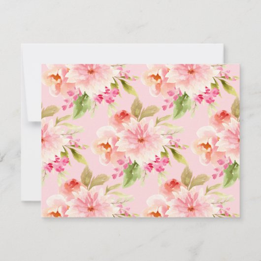 Elegant roze goud bloemeneerste communie foto bedankkaart (Achterkant)