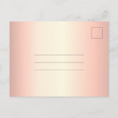 Elegant roze goud bloemenquinceanera bewaar de dat briefkaart (Achterkant)