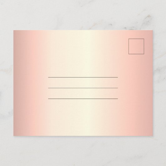 Elegant roze goud bloemenquinceanera bewaar de dat briefkaart (Achterkant)