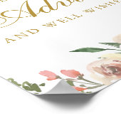 Elegant Roze Goud Bloemige Trouwadvies Poster (Hoek)