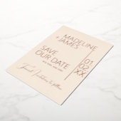 ELEGANT Roze Goud Bruin Save the Date Aankondiging (Gedraaid)
