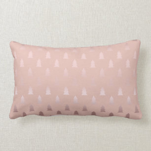 Elegant roze goud en roze kerstboom patroon kussen