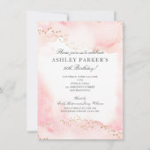 Elegant  Roze Goud Glitter 30e Verjaardag Kaart (Voorkant)