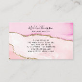 Elegant roze goud glitter Agate Marble Monogram Visitekaartje (Achterkant)