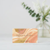 Elegant roze goud Glitter marmer Agate Visitekaartje (Staand voorkant)