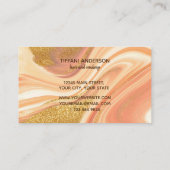 Elegant roze goud Glitter marmer Agate Visitekaartje (Achterkant)