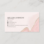 Elegant roze goud Glitter Modern Monogram Marmer Visitekaartje (Achterkant)
