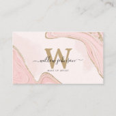 Elegant roze goud Glitter Modern Monogram Marmer Visitekaartje (Voorkant)