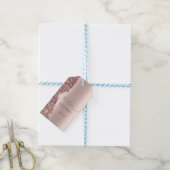 Elegant Roze Goud Glitter Schrift Cadeaulabel (Met Touw)