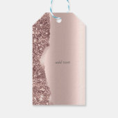 Elegant Roze Goud Glitter Schrift Cadeaulabel (Achterkant)