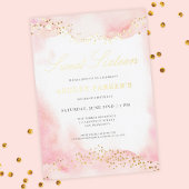 Elegant  Roze Goud Glitter Sweet 16 Verjaardag Folie Uitnodiging