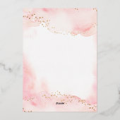 Elegant  Roze Goud Glitter Sweet 16 Verjaardag Folie Uitnodiging (Achterkant)