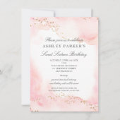 Elegant Roze Goud Glitter Sweet 16 Verjaardag Kaart (Voorkant)