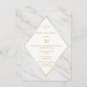Elegant Roze Goud Marmeren Verjaardagsfeest Kaart (Voorkant / Achterkant)