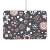 Elegant roze goud metallic winter sneeuwvlokken luchtverfrisser (Achterkant)