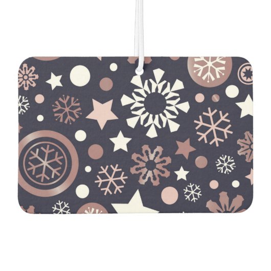 Elegant roze goud metallic winter sneeuwvlokken luchtverfrisser (Voorkant)