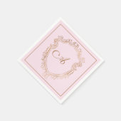 Elegant Roze Goud Monogram Initiaal Servet (Hoek)