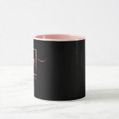 Elegant Roze Goud op Zwart Mok (Midden)