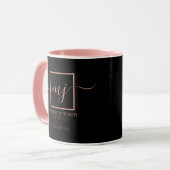 Elegant Roze Goud op Zwart Mok (Voorkant links)