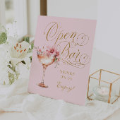 Elegant Roze Goud Open Bar Pedestal Sign Reclamebord Met Voetstuk