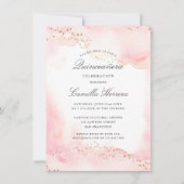 Elegant Roze Goud Quinceañera Verjaardag Kaart (Voorkant)