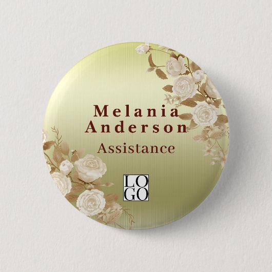 Elegant Roze Goud Ronde Button 5,7 Cm (Voorkant)