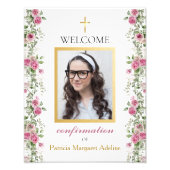 Elegant Roze Goud Roos Bevestiging Welkomstteken Foto Afdruk (Voorkant)