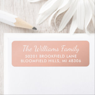 Elegant Roze Goud Schrift Retouradres Etiket