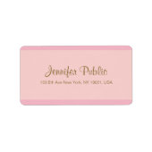 Elegant Roze Goud Script Trendy Sjabloon Adres Etiket (Voorkant)