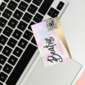 Elegant roze goud vrouwelijke holografische glitte visitekaartje