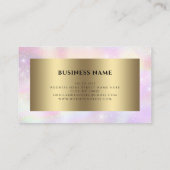Elegant roze goud vrouwelijke holografische glitte visitekaartje (Achterkant)