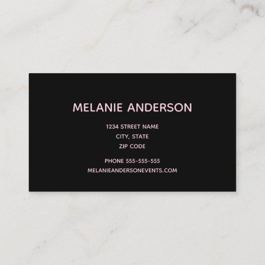 Elegant roze goudblauw Visitekaartje (Achterkant)