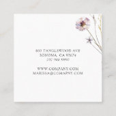Elegant roze goudbloem Botanisch Vierkante Visitekaartje (Achterkant)
