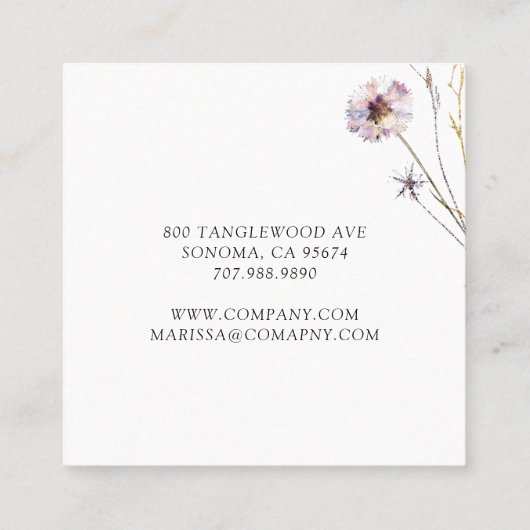 Elegant roze goudbloem Botanisch Vierkante Visitekaartje (Achterkant)