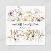 Elegant roze goudbloem Botanisch Vierkante Visitekaartje (Voorkant)