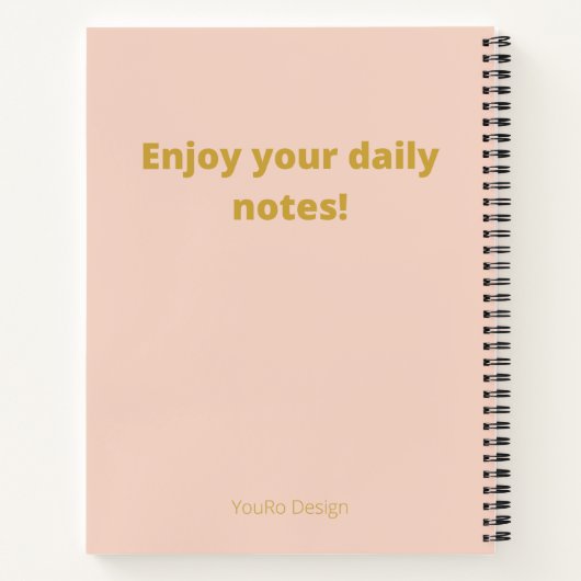 Elegant roze gouddagboek notitieboek (Achterkant)