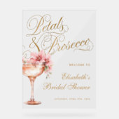 Elegant roze gouden bloemig Vrijgezellenfeest Acryl Bord (Voorkant)